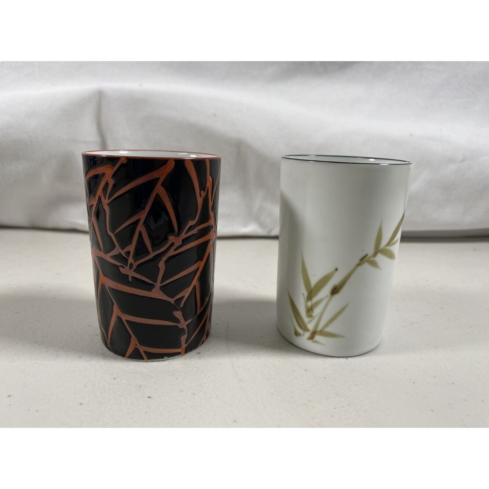 Lot of 2 Vintage Porcelain Japanese Teacup Tumbler Juice Cup Teaware